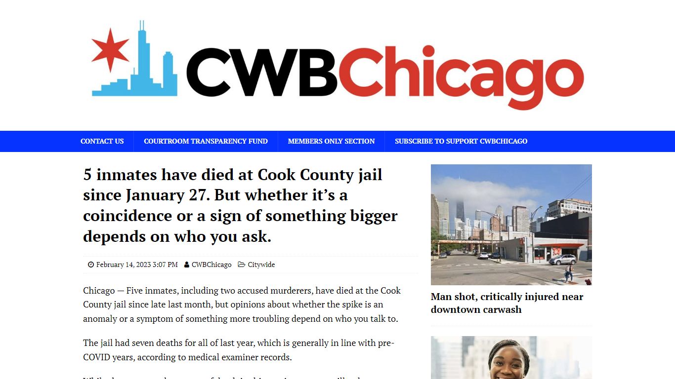 5 inmates have died at Cook County jail since January 27. But whether ...